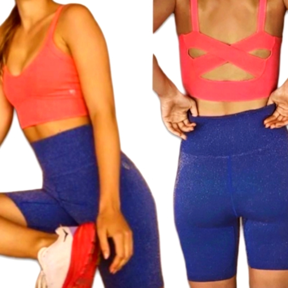 Free people movement happiness runs sparkly bike shorts. NWOT